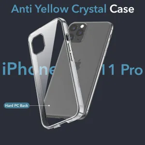 For Apple iPhone 11 Pro Back Cover Case (Hard Anti Yellow Clear Case | Drop & Camera Protection | Shockproof Polycarbonate) Durable Grip