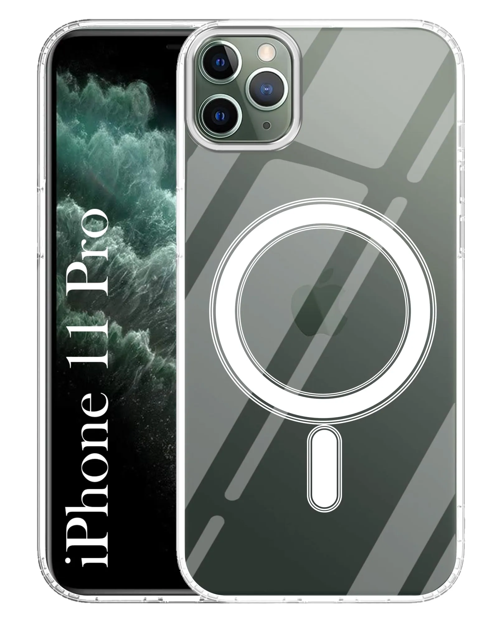 For Apple iPhone 11 Pro Back Cover Case ( MagSafe Compatible Wireless Charging | Hybrid Camera Bump Protection | Shockproof Polycarbonate Material) daily protection