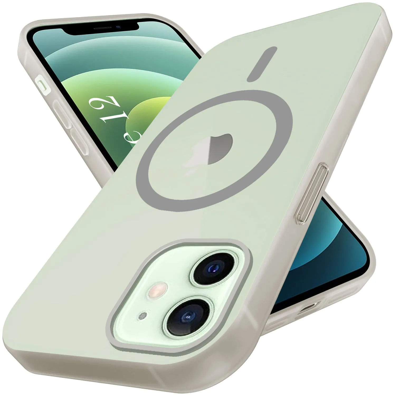 Modern Edge Layer Sleek Guard For Apple iPhone 12 Back Cover Case (Frosted Matte Feel | MagSafe Compatible Wireless Charging | Polycarbonate Material)