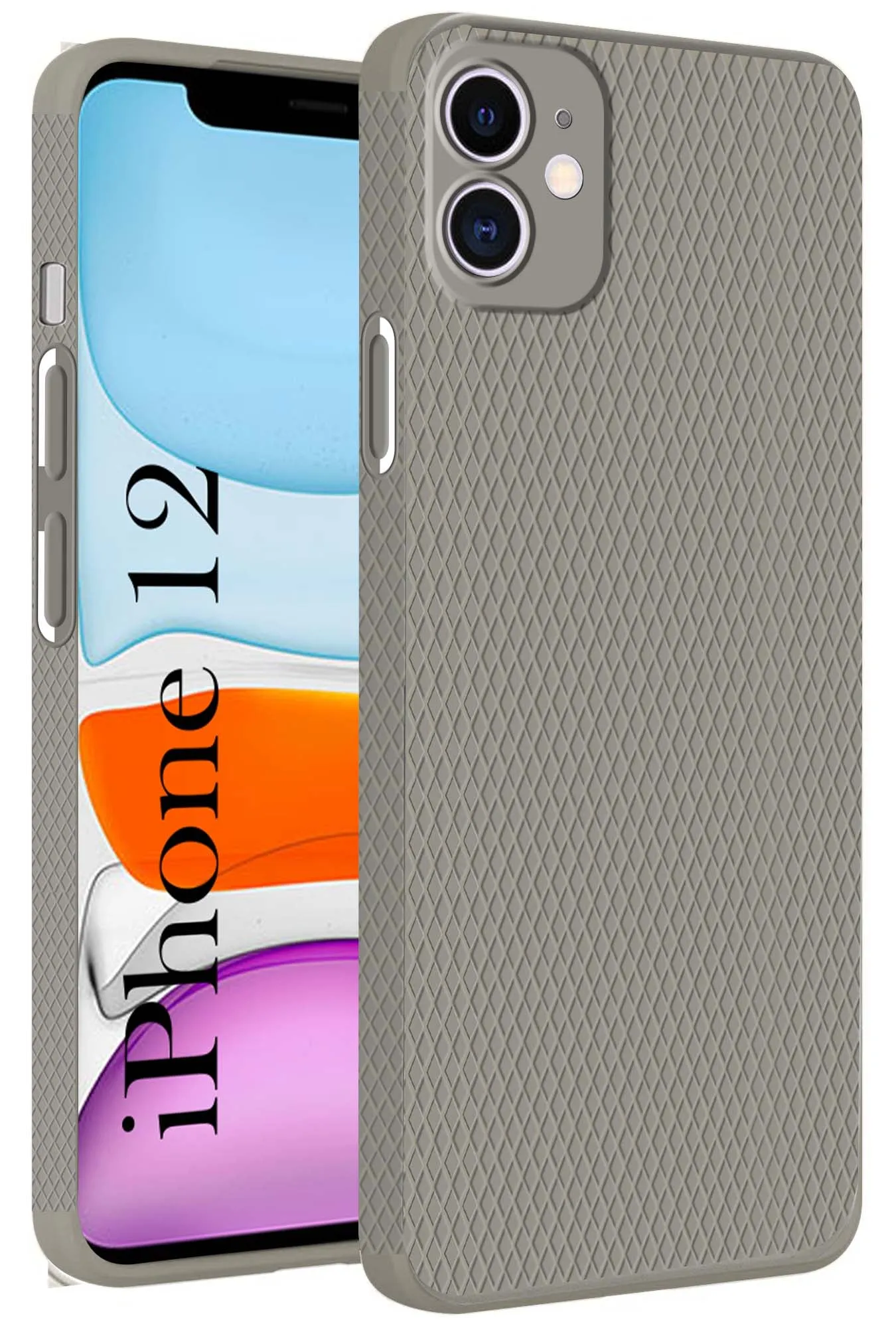 Protective Fit For Apple iPhone 12 Back Cover Case (Liquid Silicone | Side Grip | Camera Protection)