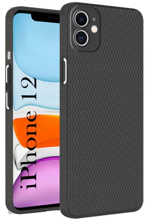 For Apple iPhone 12 Back Cover Case (Liquid Silicone | Side Grip | Camera Protection) High End Look Refined Form