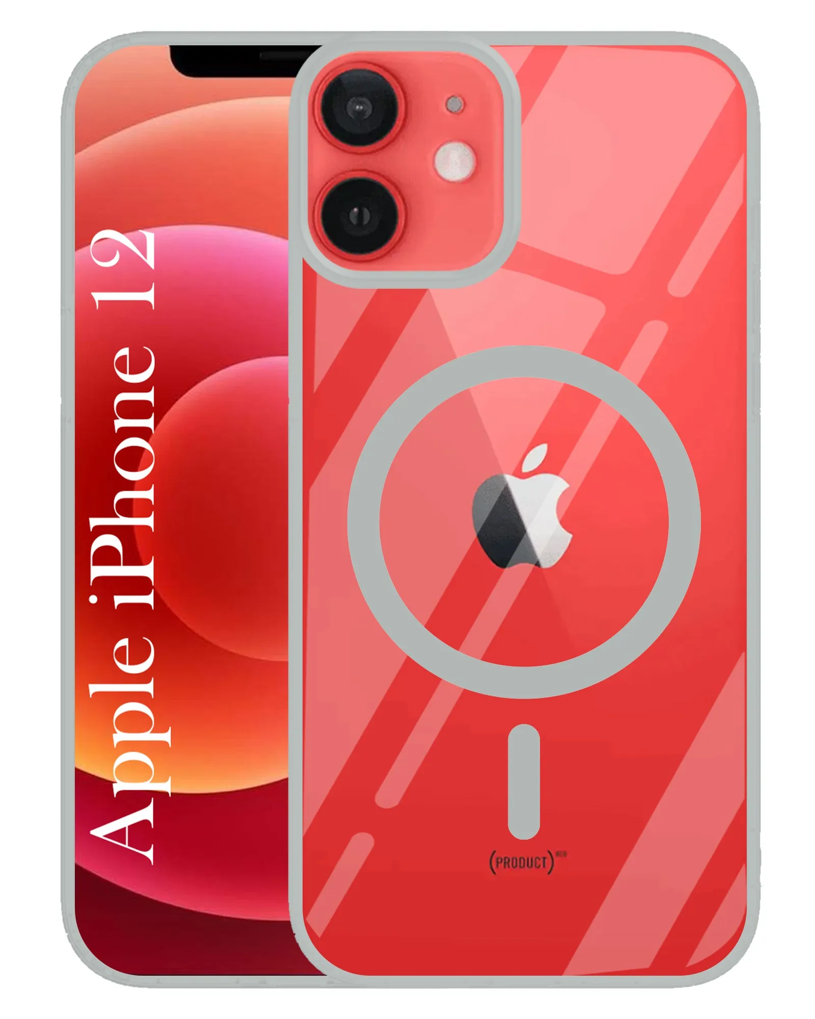 For Apple iPhone 12 Back Cover Case (MagSafe Compatible Wireless Charging | Hybrid Camera Bump Protection | Shockproof Polycarbonate Material) Stylish Edge Gloss Finish Design