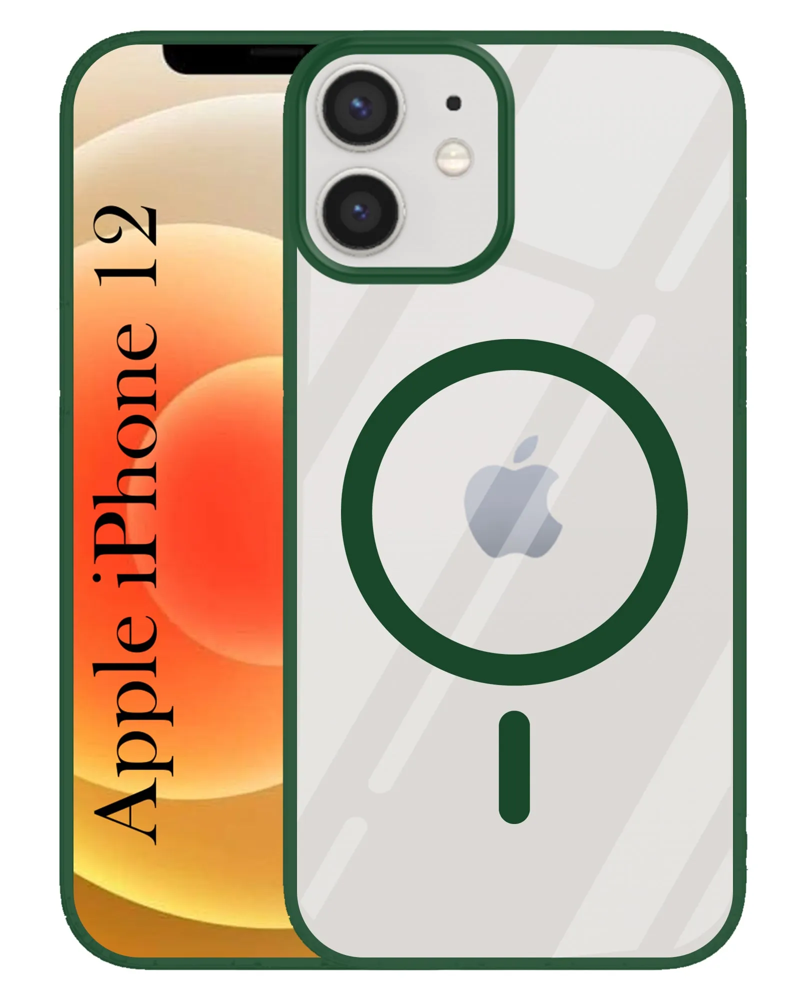 For Apple iPhone 12 Back Cover Case (MagSafe Compatible Wireless Charging | Hybrid Camera Bump Protection | Shockproof Polycarbonate Material) Non Slip Surface Smooth Feel