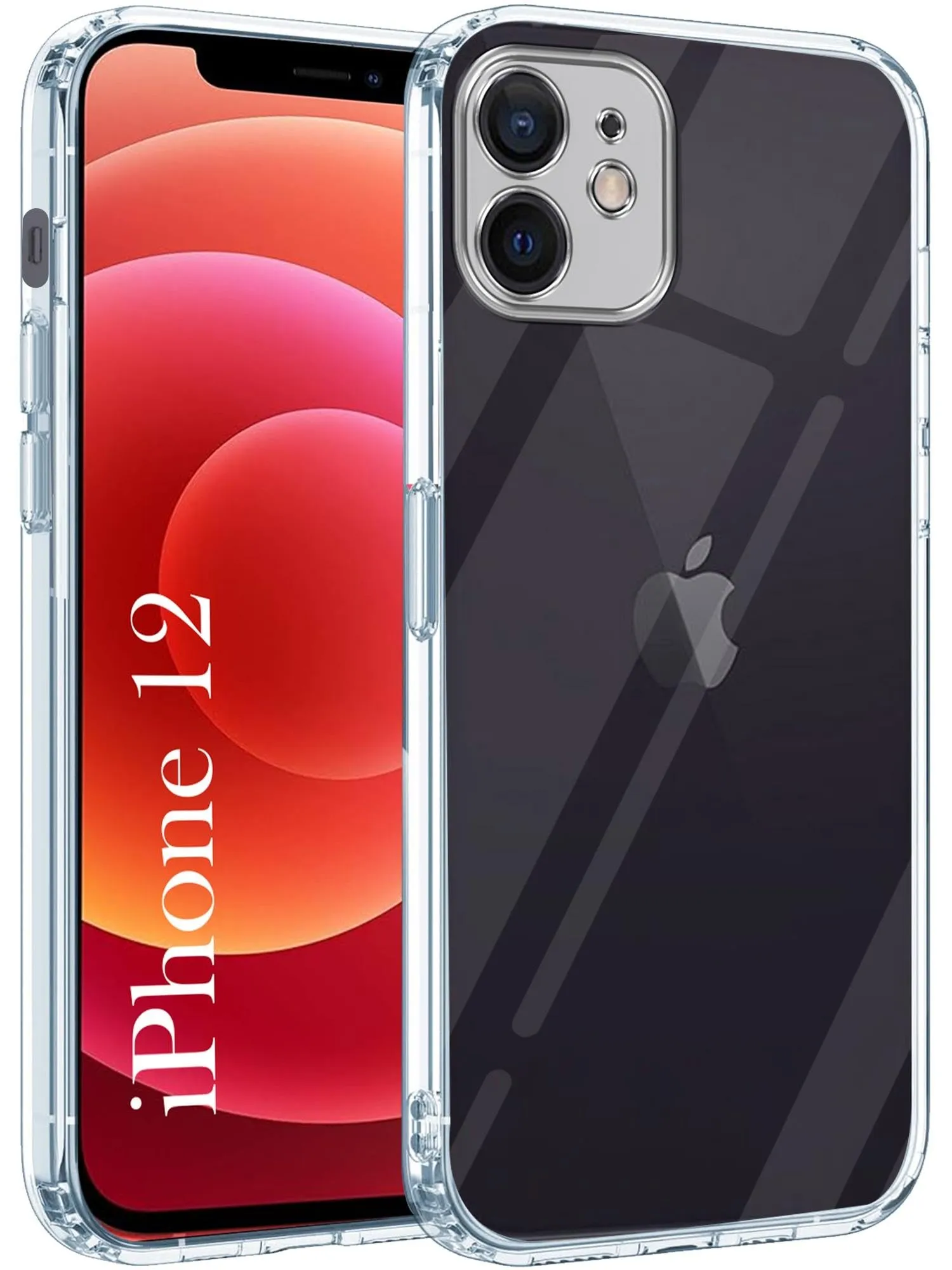 Sleek Surface Glossy Look For Apple iPhone 12 Back Cover (Silicone Clear Shockproof Case with Camera Protection | Soft and Flexible)