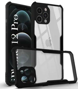 For Apple iPhone 12 Pro Back Cover Case (Shockproof with Polycarbonate Clear Panel) Vivid Design Texture