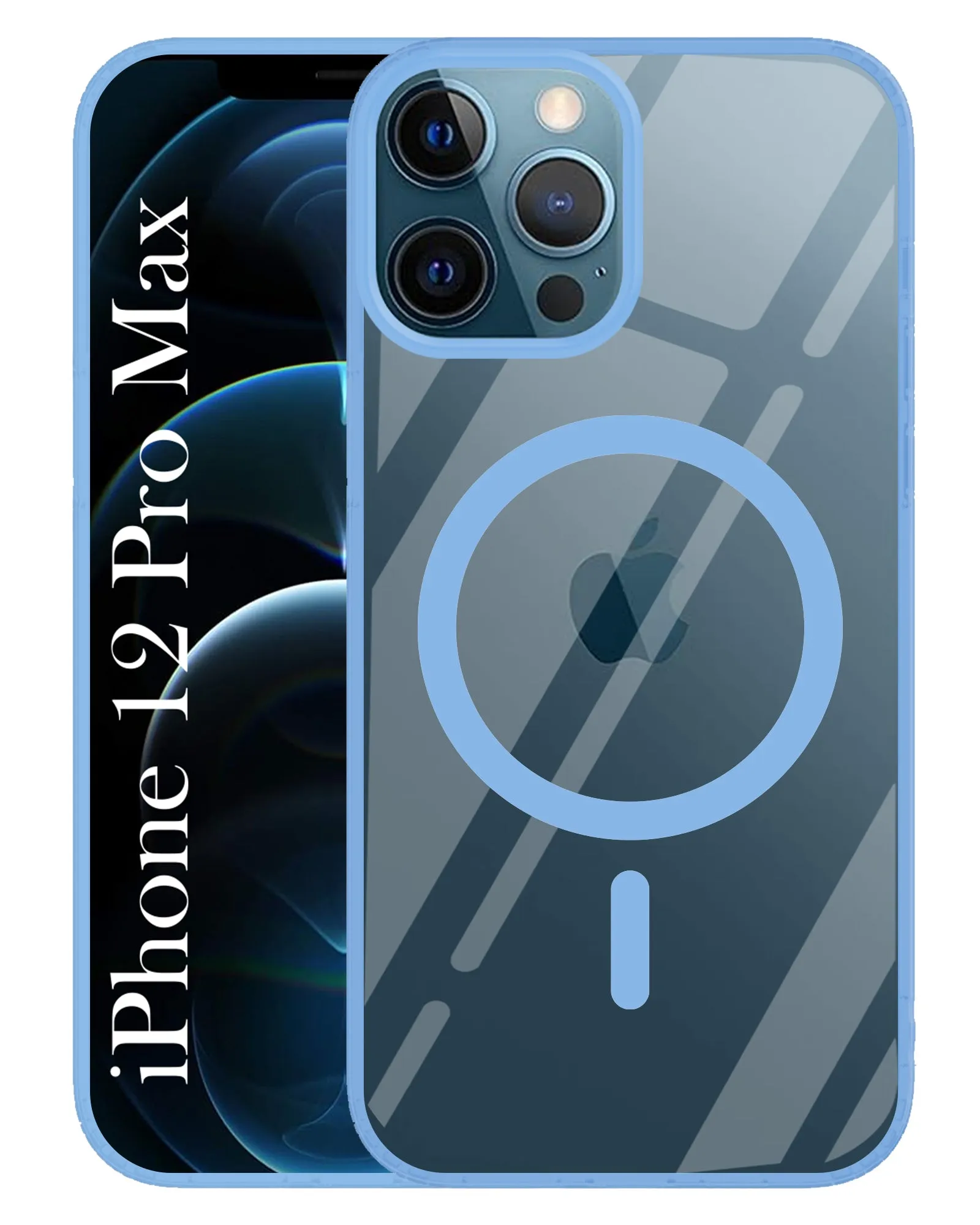 For Apple iPhone 12 Pro Max Back Cover Case (MagSafe Compatible Wireless Charging | Hybrid Camera Bump Protection | Shockproof Polycarbonate Material) Non slip grip Clear Edge