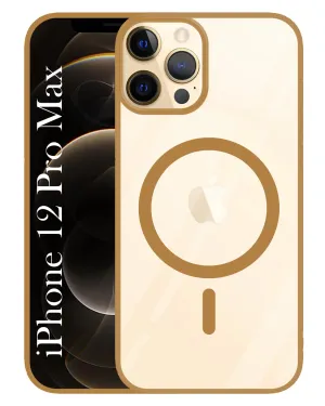 For Apple iPhone 12 Pro Max Back Cover Case (MagSafe Compatible Wireless Charging | Hybrid Camera Bump Protection | Shockproof Polycarbonate Material) Polished Layer High Quality