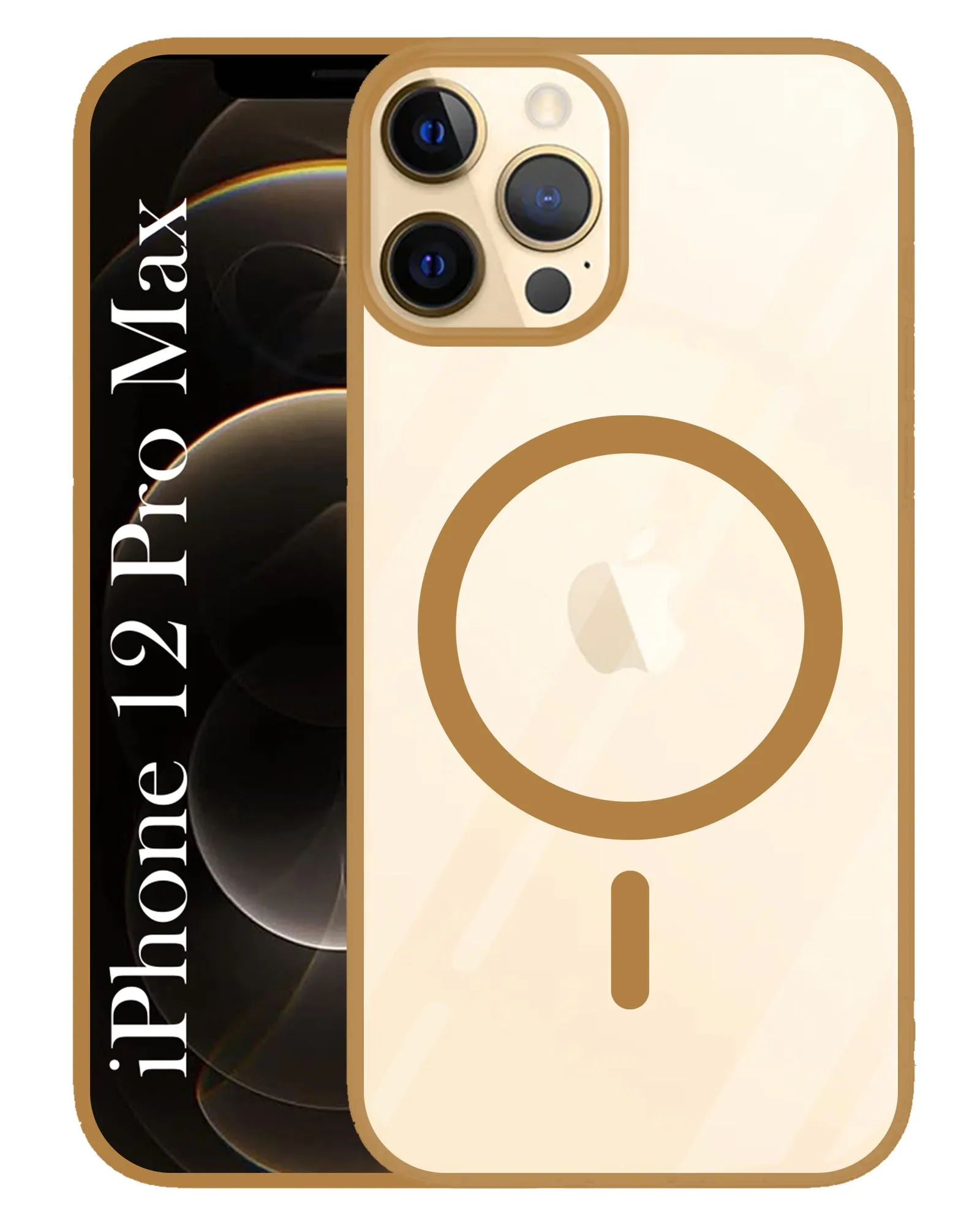 For Apple iPhone 12 Pro Max Back Cover Case (MagSafe Compatible Wireless Charging | Hybrid Camera Bump Protection | Shockproof Polycarbonate Material) Polished Layer High Quality