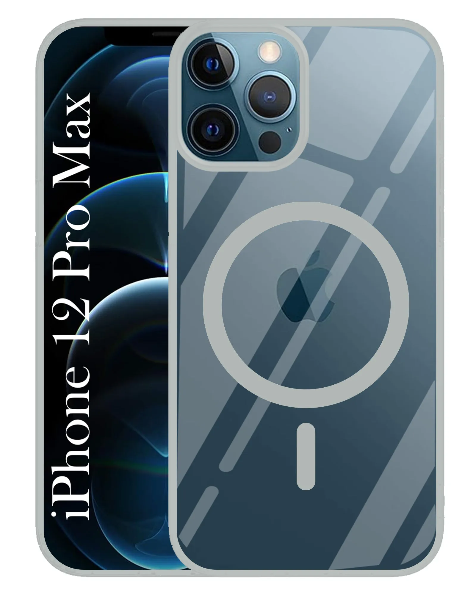 For Apple iPhone 12 Pro Max Back Cover Case (MagSafe Compatible Wireless Charging | Hybrid Camera Bump Protection | Shockproof Polycarbonate Material) Anti glare