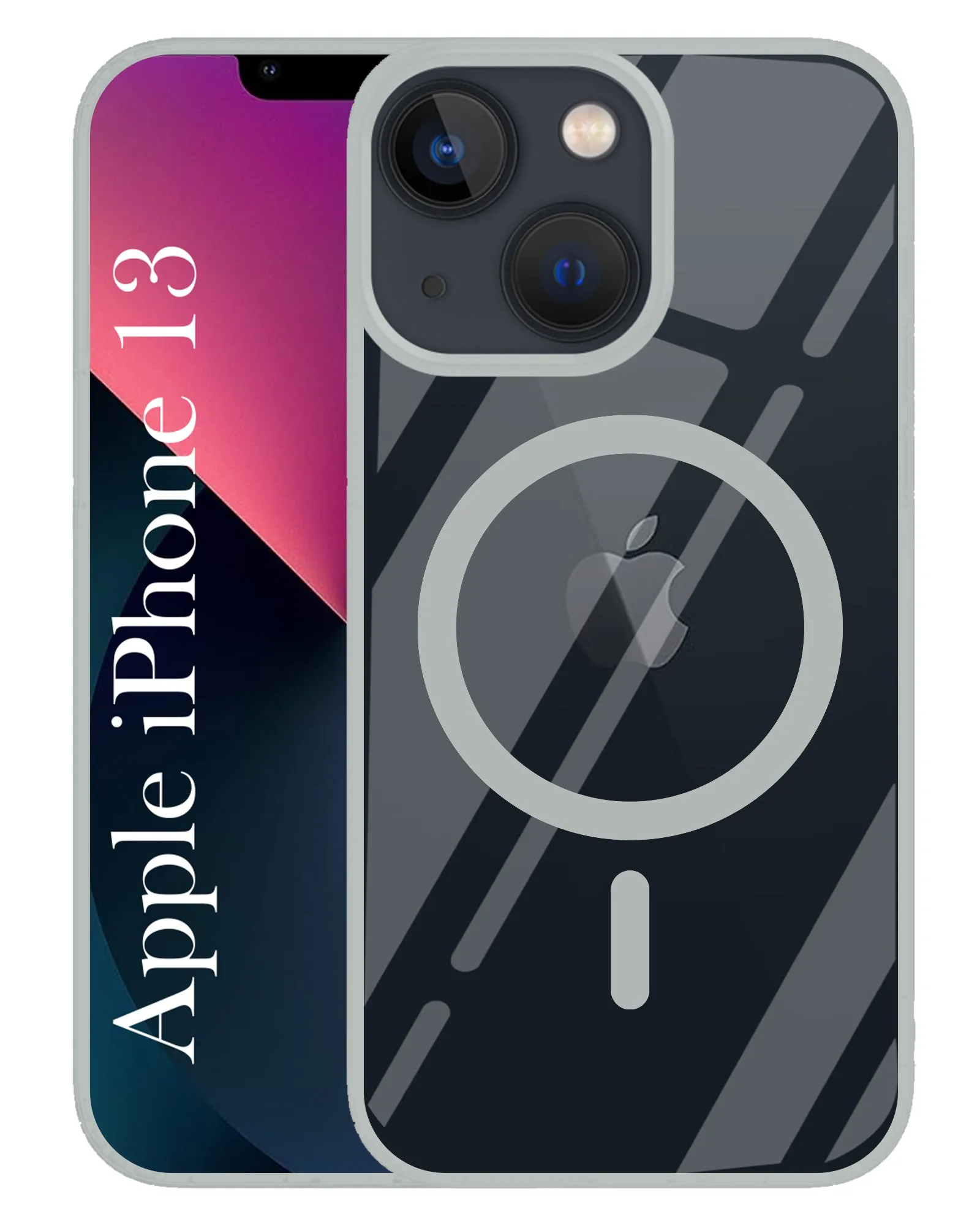 For Apple iPhone 13 Back Cover Case (MagSafe Compatible Wireless Charging | Hybrid Camera Bump Protection | Shockproof Polycarbonate Material) Flexible Layer Design