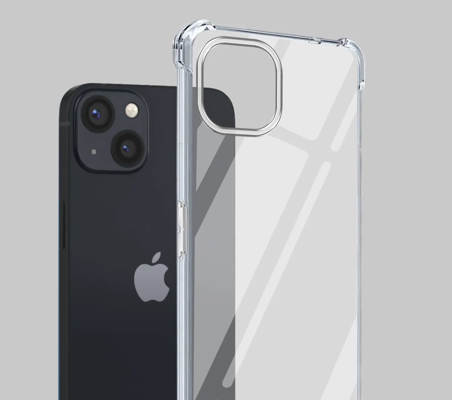 For Apple iPhone 13 Mini  Back Cover (Shockproof Crystal Clear Case |  Drop & Camera Protection | Hard Polycarbonate) Smooth Grip Layer Modern Style