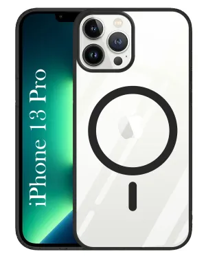 Slim Look For Apple iPhone 13 Pro Back Cover Case ( Black MagSafe Compatible Wireless Charging | Hybrid Camera Bump Protection | Shockproof Polycarbonate