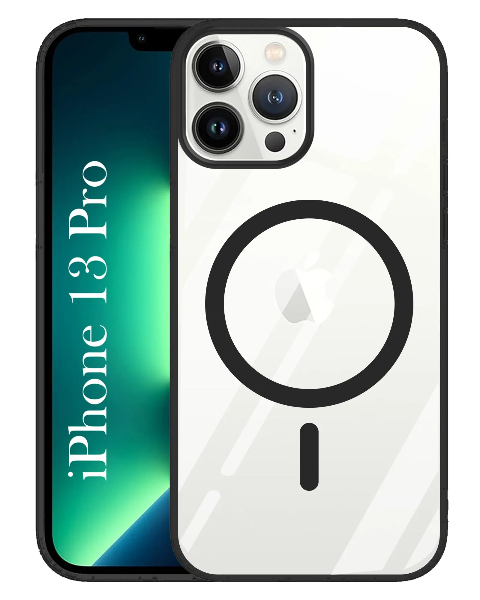 Slim Look For Apple iPhone 13 Pro Back Cover Case ( Black MagSafe Compatible Wireless Charging | Hybrid Camera Bump Protection | Shockproof Polycarbonate