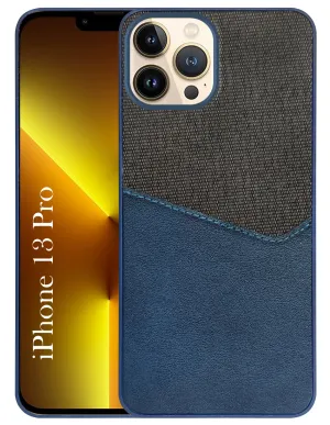 Flexible Touch Refined Texture For Apple iPhone 13 Pro Back Cover Case (Dual PU Leather Stitch | Professional Minimalist | Soft and Flexible)