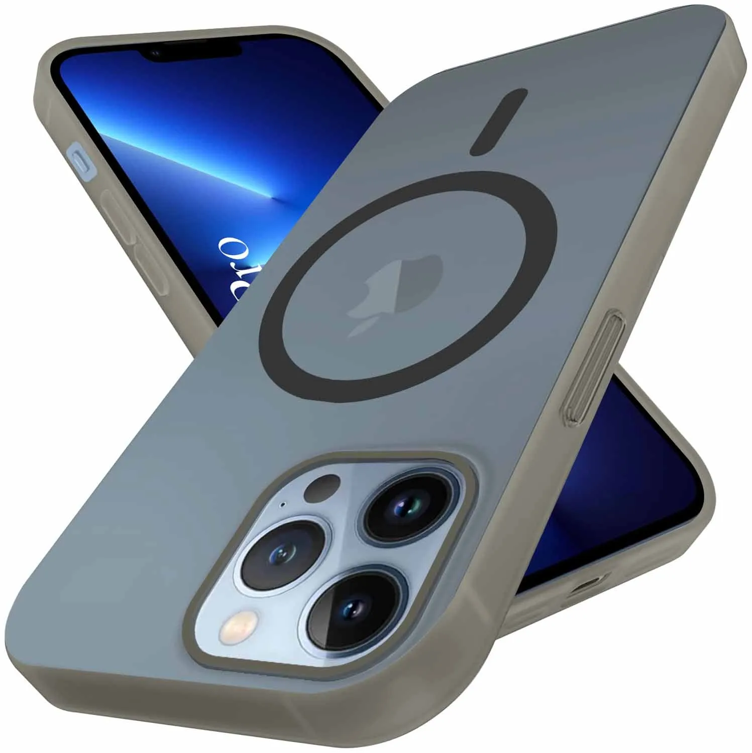 For Apple iPhone 13 Pro Back Cover Case (Frosted Matte Feel | MagSafe Compatible Wireless Charging | Polycarbonate Material) Stylish Surface Design