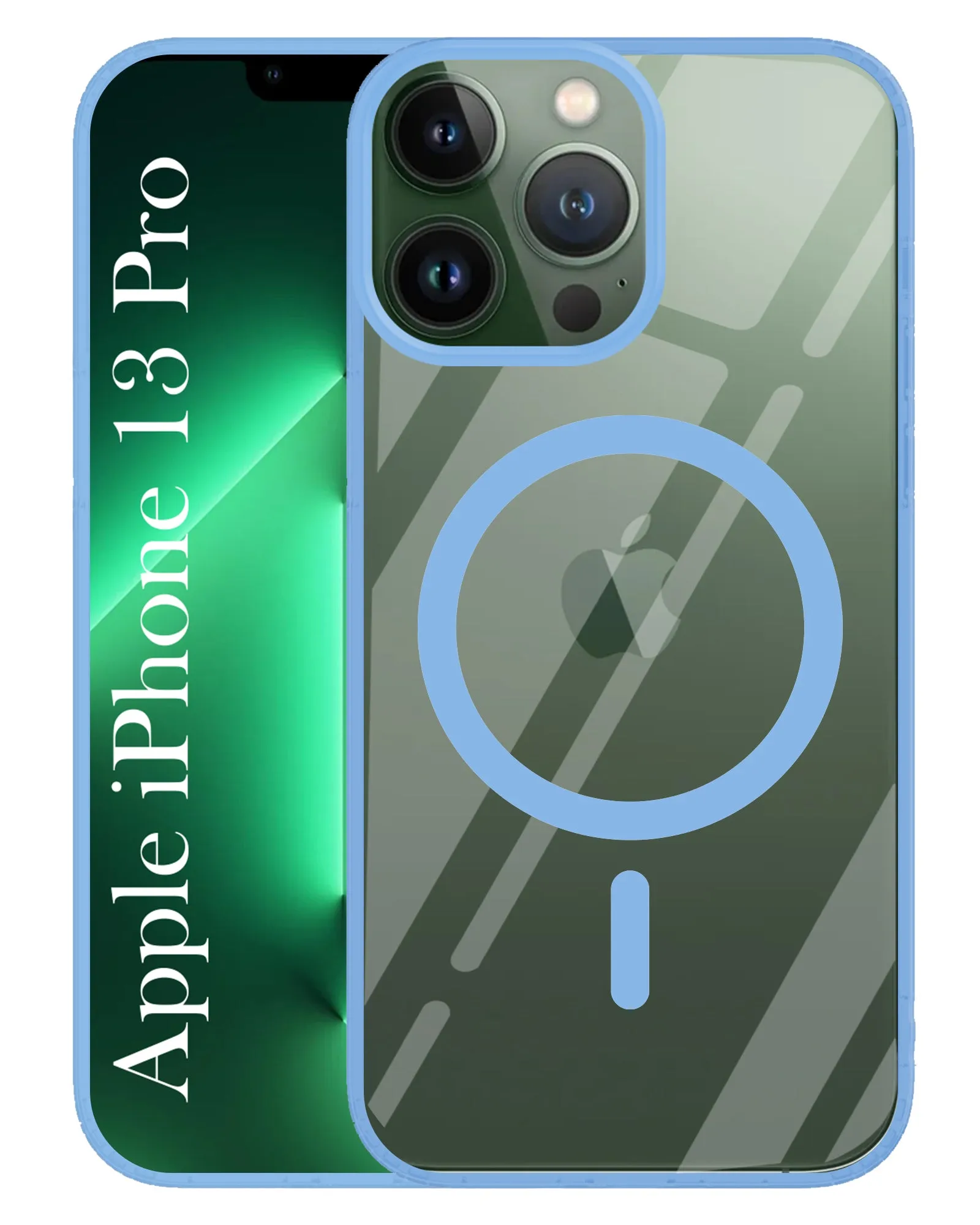 For Apple iPhone 13 Pro Back Cover Case (MagSafe Compatible Wireless Charging | Hybrid Camera Bump Protection | Shockproof Polycarbonate Material) Textured Surface Protective Touch