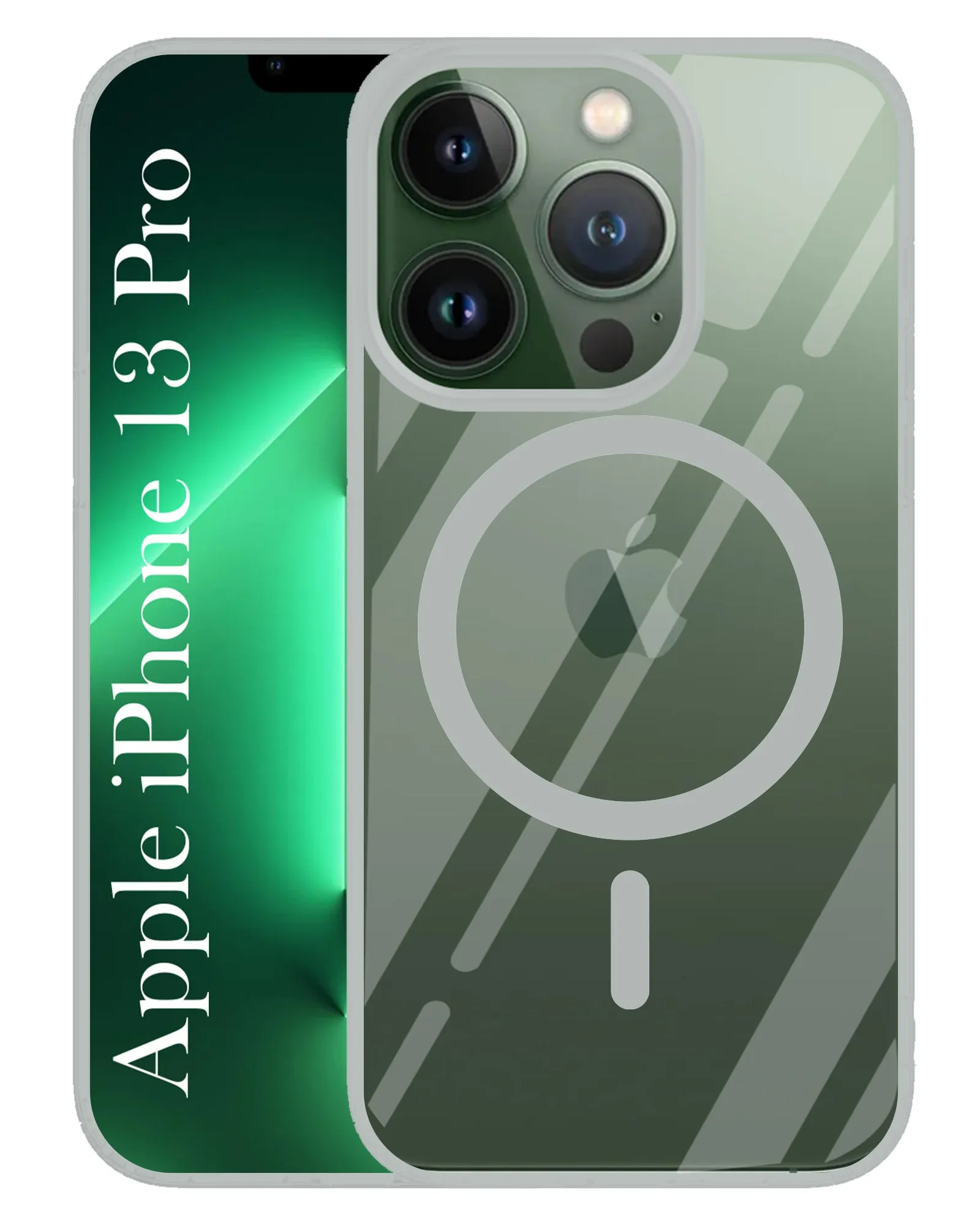 For Apple iPhone 13 Pro Back Cover Case (MagSafe Compatible Wireless Charging | Hybrid Camera Bump Protection | Shockproof Polycarbonate Material) Eco Friendly Student Gear