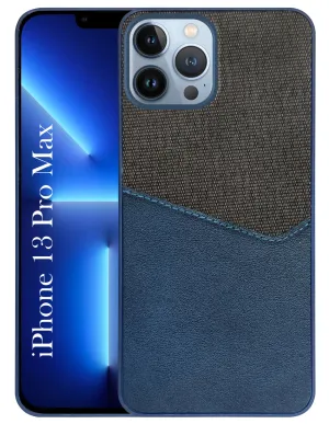 For Apple iPhone 13 Pro Max Back Cover Case (Dual PU Leather Stitch | Professional Minimalist | Soft and Flexible) Durable Build Quality Matte Detail