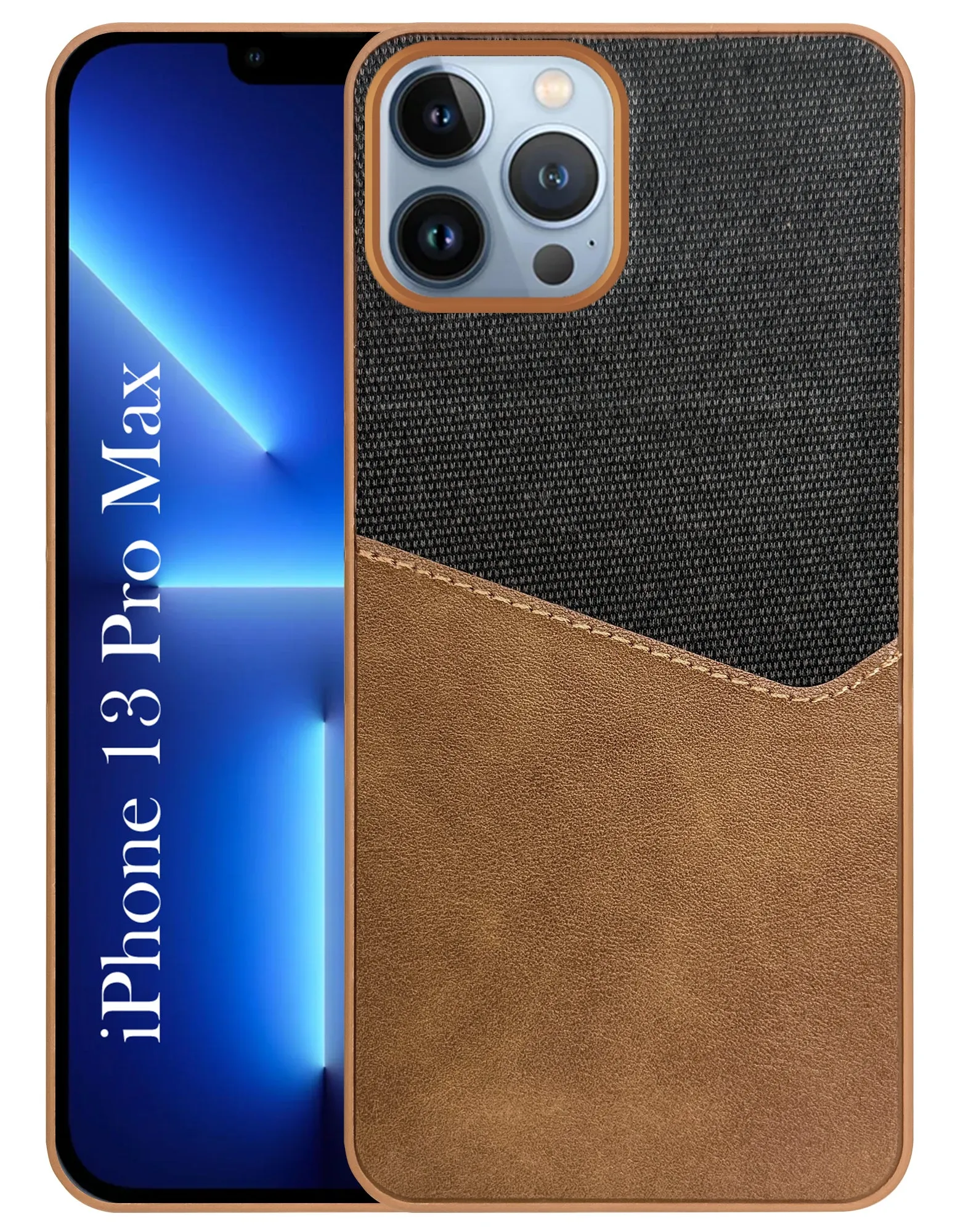 Soft Cushion Smooth Craft For Apple iPhone 13 Pro Max Back Cover Case (Dual PU Leather Stitch | Professional Minimalist | Soft and Flexible)