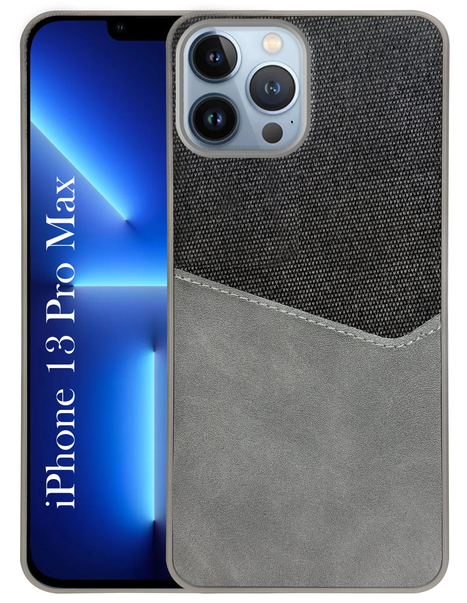 Comfort Texture For Apple iPhone 13 Pro Max Back Cover Case (Dual PU Leather Stitch | Professional Minimalist | Soft and Flexible)