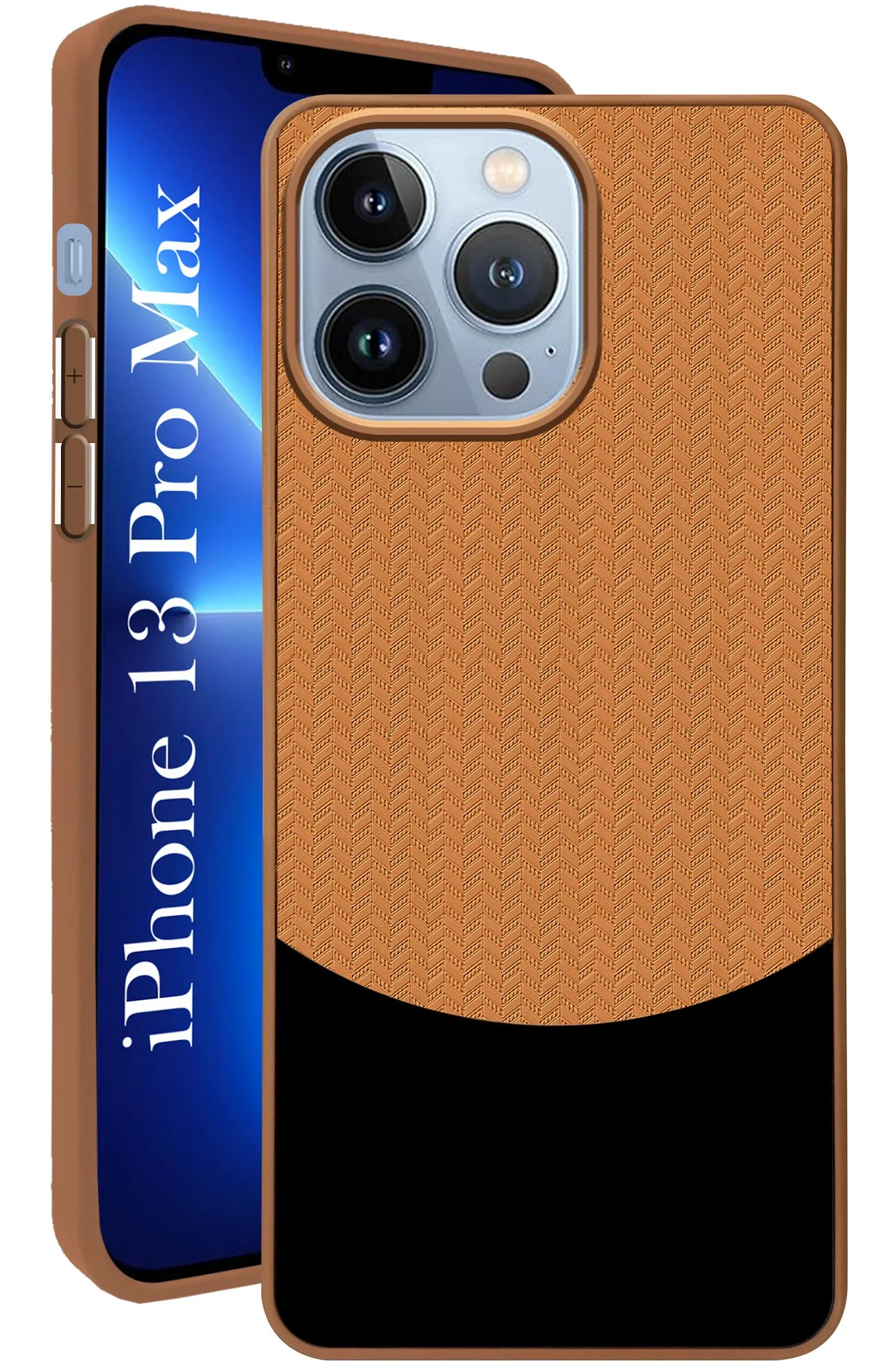 For Apple iPhone 13 Pro Max Back Cover Case (Elegant PU Leather Finish | Premium Minimalist Professional | Camera Protection Bump) Grip Assist