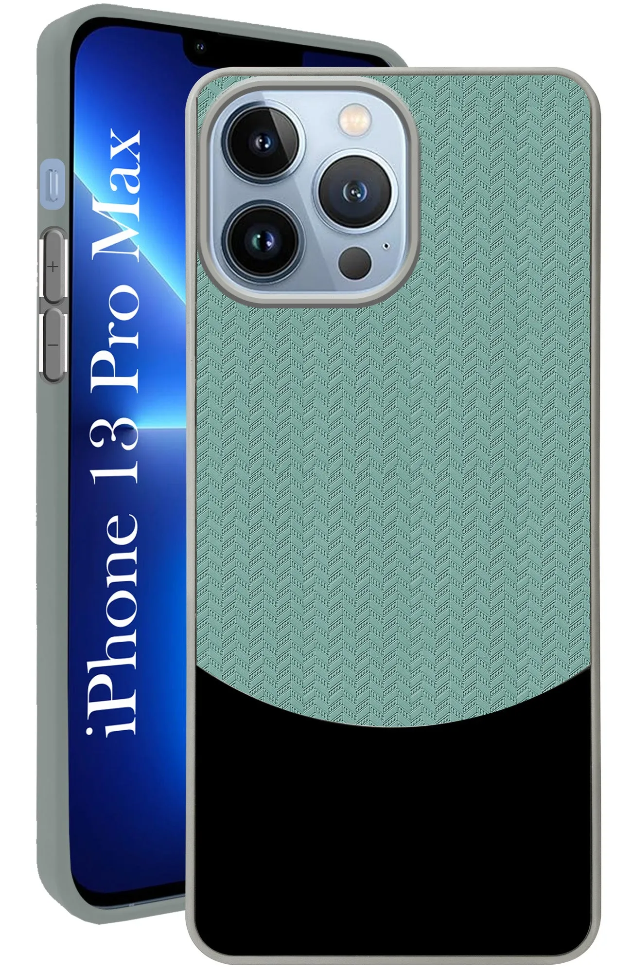 For Apple iPhone 13 Pro Max Back Cover Case (Elegant PU Leather Finish | Premium Minimalist Professional | Camera Protection Bump) Durable Detail Travel Accessory