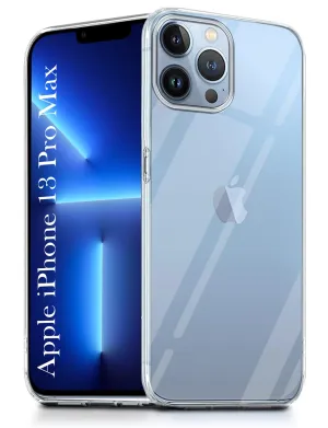 For Apple iPhone 13 Pro Max Back Cover ( Silicone Clear Shockproof Case with Camera Protection | Soft and Flexible | Transparent) Durable Layer Smooth Pattern