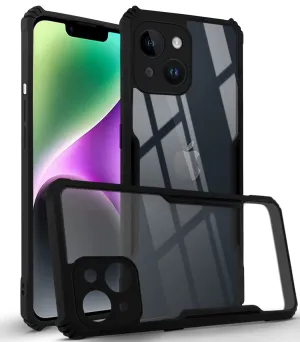 Matte Pattern Soft Cushion For Apple iPhone 14 Back Cover Case (Crystal Glass Back | Camera Protection | Shockproof Bumpers)