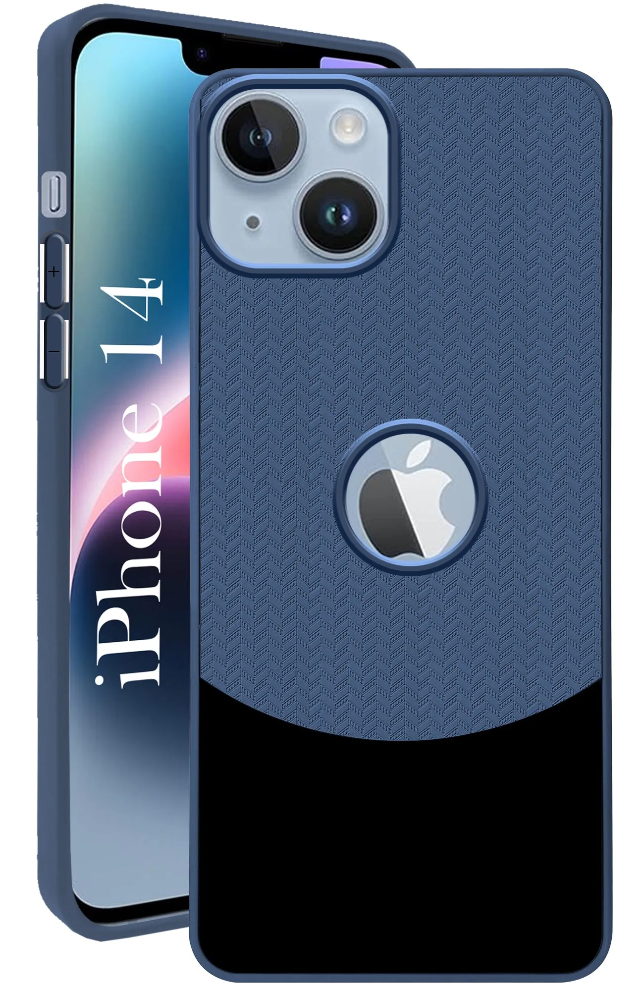 Protective Form For Apple iPhone 14 Back Cover Case (Elegant PU Leather Finish | Premium Minimalist Professional | Camera Protection Bump)