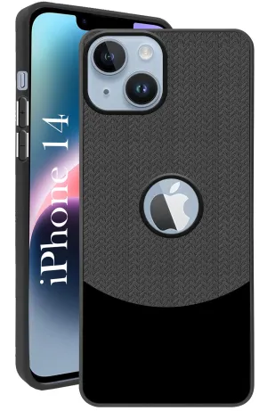 Compact Look Protective Texture Finish For Apple iPhone 14 Back Cover Case (Elegant PU Leather Finish | Premium Minimalist Professional | Camera Protection Bump)