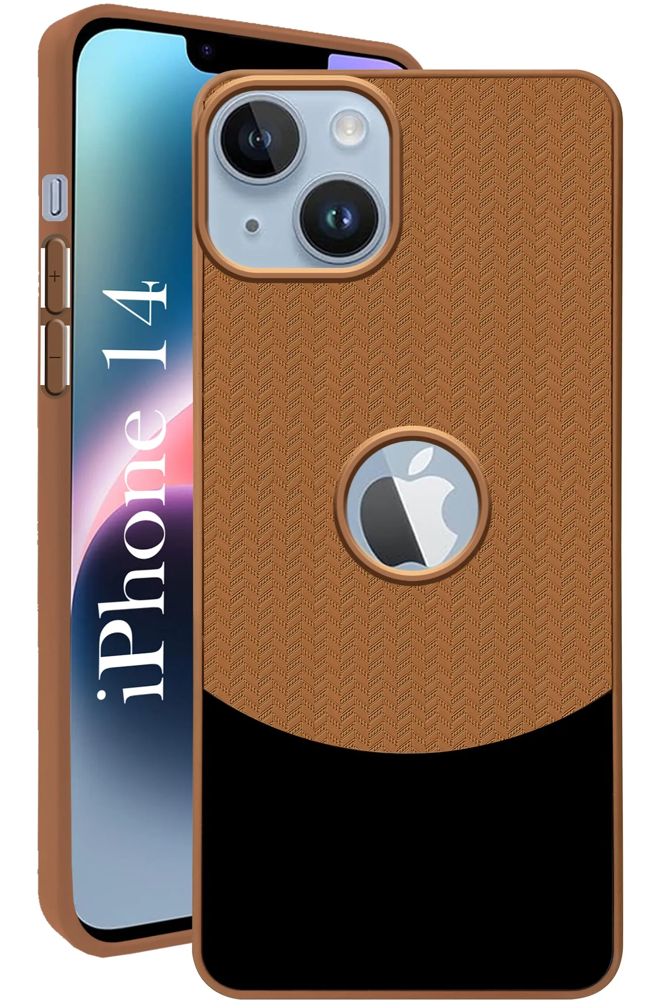 Matte Feel custom design For Apple iPhone 14 Back Cover Case (Elegant PU Leather Finish | Premium Minimalist Professional | Camera Protection Bump)