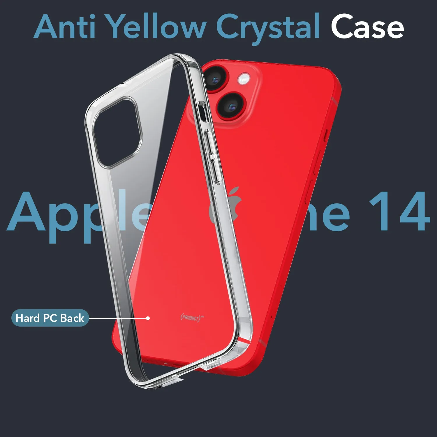 For Apple iPhone 14 Back Cover Case (Hard Anti Yellow Clear Case | Drop & Camera Protection | Shockproof Polycarbonate) Matte Look Design