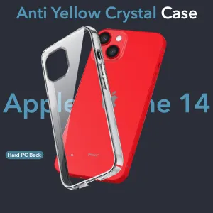 For Apple iPhone 14 Back Cover Case (Hard Anti Yellow Clear Case | Drop & Camera Protection | Shockproof Polycarbonate) Matte Look Design