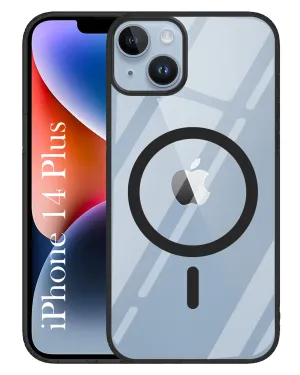 Durable Edge For Apple iPhone 14 Plus Back Cover Case ( Black MagSafe Compatible Wireless Charging | Hybrid Camera Bump Protection | Shockproof Polycarbonate