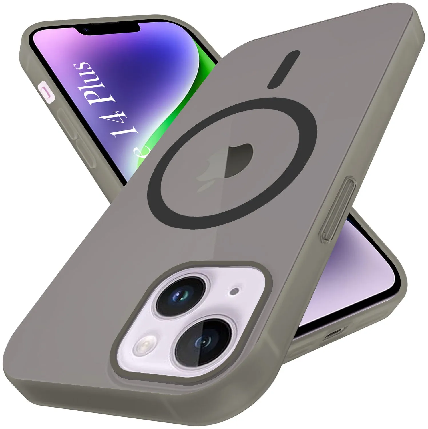 For Apple iPhone 14 Plus Back Cover Case (Frosted Matte Feel | MagSafe Compatible Wireless Charging | Polycarbonate Material) Durable Protection Layer