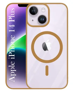 For Apple iPhone 14 Plus Back Cover Case (MagSafe Compatible Wireless Charging | Hybrid Camera Bump Protection | Shockproof Polycarbonate Material) Stylish Color