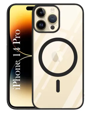 For Apple iPhone 14 Pro Back Cover Case ( Black MagSafe Compatible Wireless Charging | Hybrid Camera Bump Protection | Shockproof Polycarbonate Scratch Proof Versatile Design