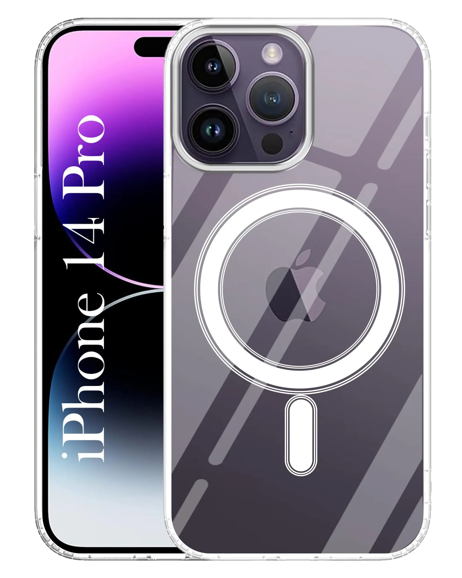 For Apple iPhone 14 Pro Back Cover Case ( MagSafe Compatible Wireless Charging | Hybrid Camera Bump Protection | Shockproof Polycarbonate Material) high quality build