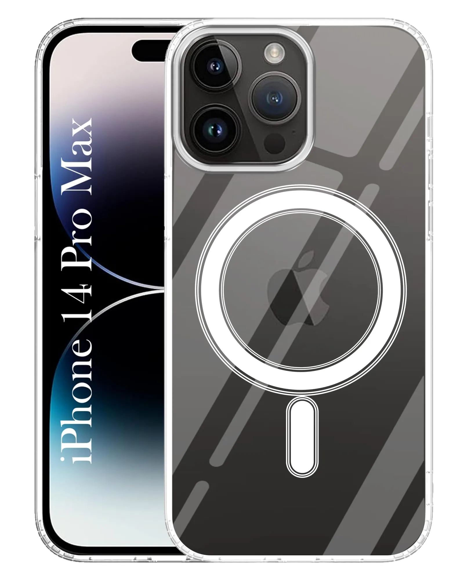 For Apple iPhone 14 Pro Max Back Cover Case ( MagSafe Compatible Wireless Charging | Hybrid Camera Bump Protection | Shockproof Polycarbonate Material) Premium Surface Texture