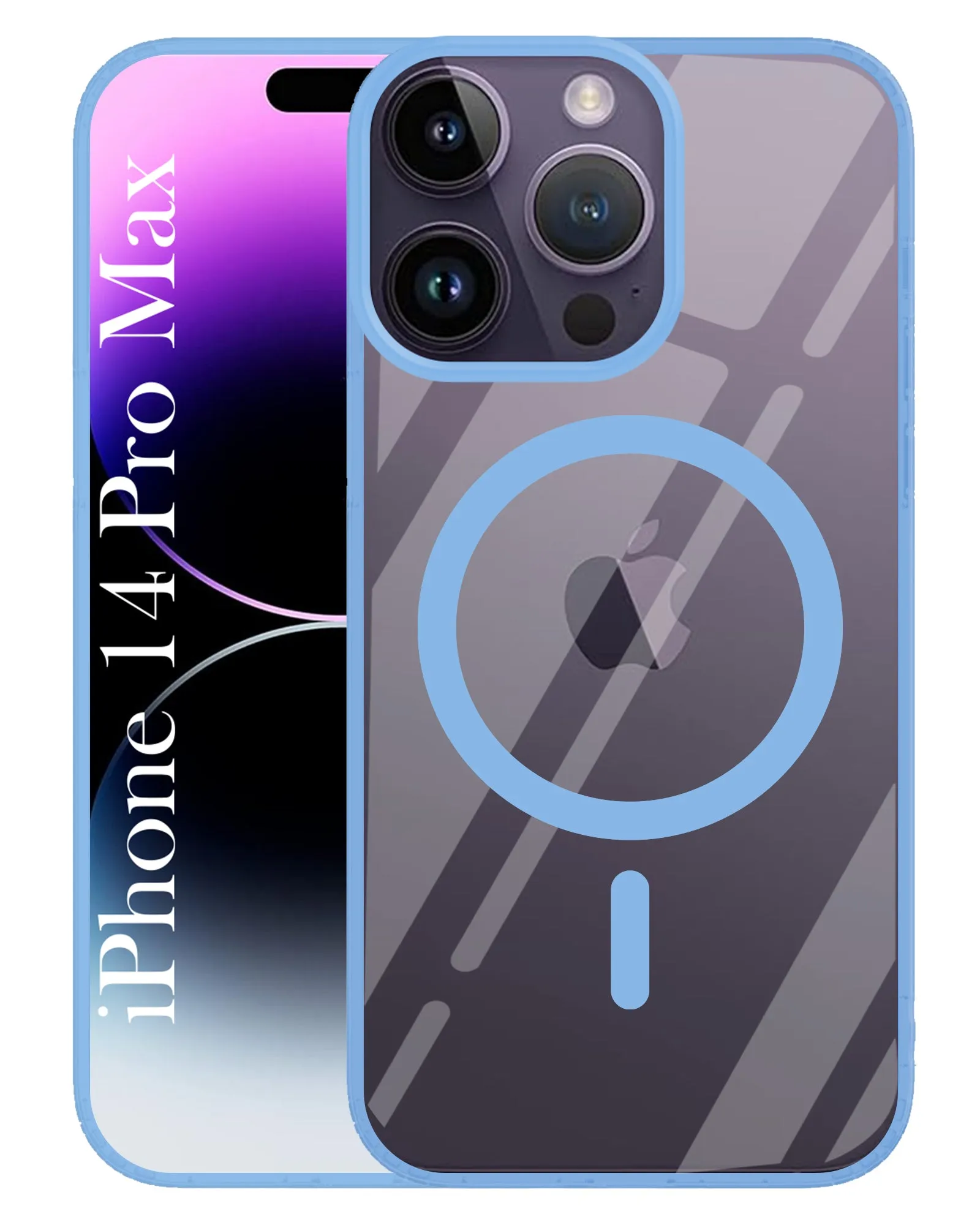 For Apple iPhone 14 Pro Max Back Cover Case (MagSafe Compatible Wireless Charging | Hybrid Camera Bump Protection | Shockproof Polycarbonate Material) Frosted surface Flexible Grip Form