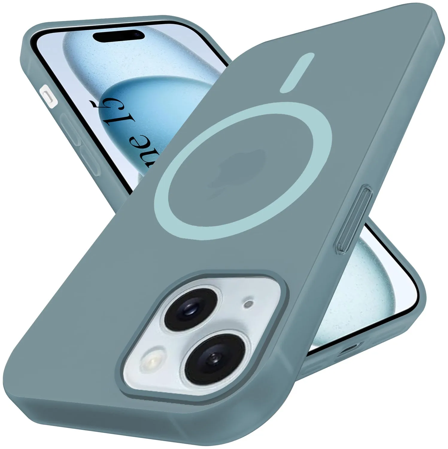 For Apple iPhone 15 Back Cover Case (Frosted Matte Feel | MagSafe Compatible Wireless Charging | Polycarbonate Material) Wear resistant Trendy Finish