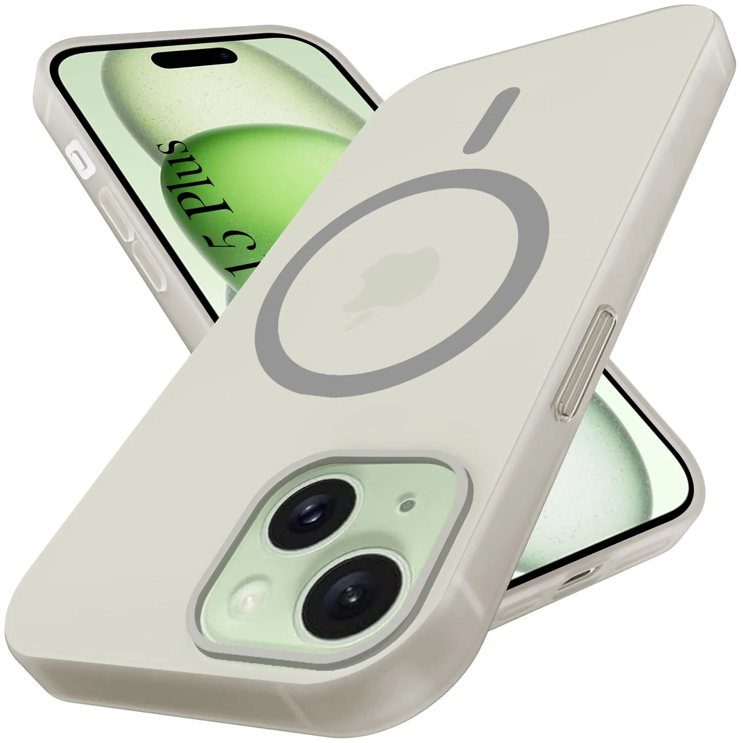 For Apple iPhone 15 Plus Back Cover Case (Frosted Matte Feel | MagSafe Compatible Wireless Charging | Polycarbonate Material) Protective Design