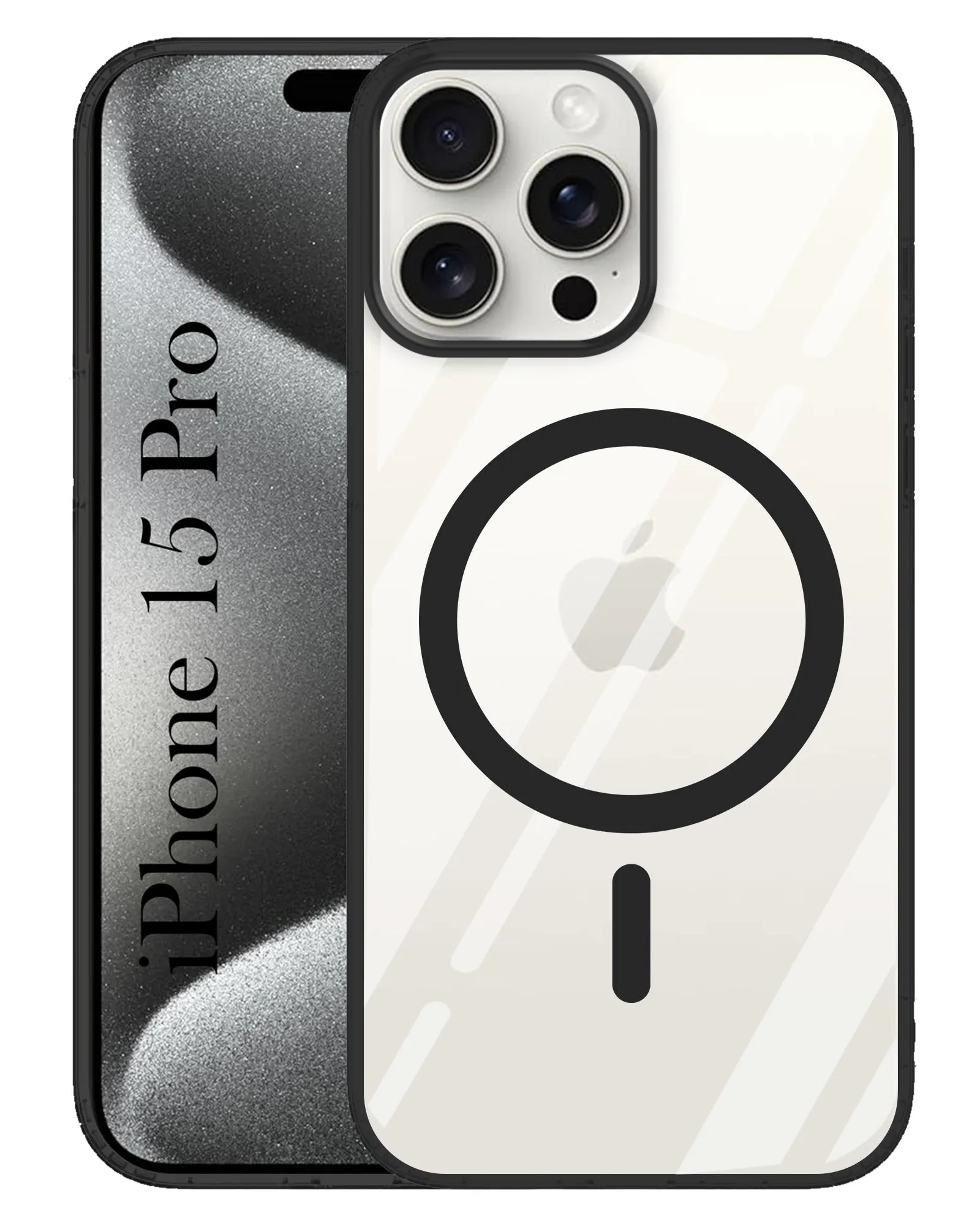 For Apple iPhone 15 Pro Back Cover Case ( Black MagSafe Compatible Wireless Charging | Hybrid Camera Bump Protection | Shockproof Polycarbonate Comfort Build