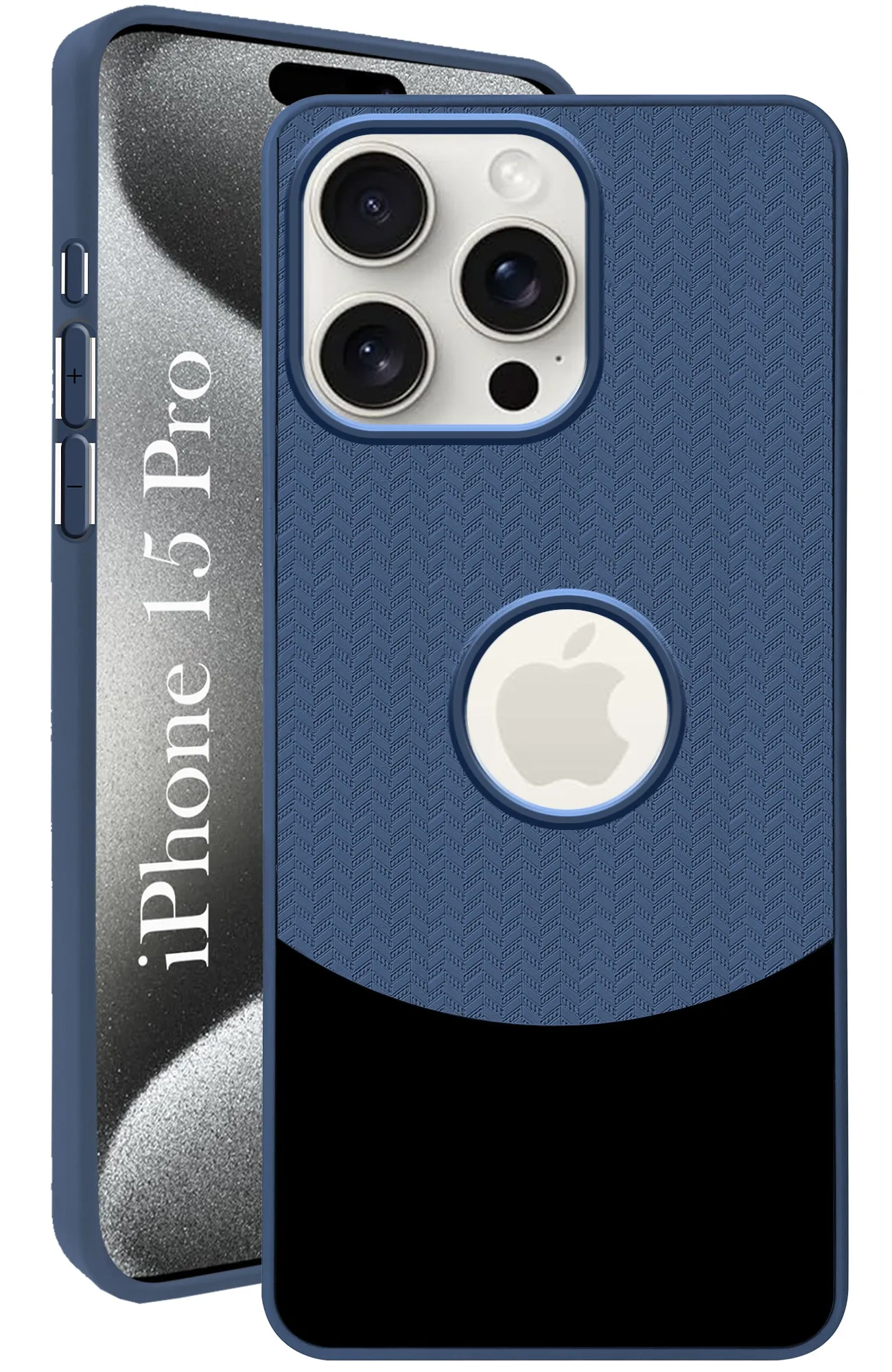 For Apple iPhone 15 Pro Back Cover Case (Elegant PU Leather Finish | Premium Minimalist Professional | Camera Protection Bump) Universal Fit