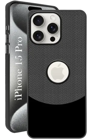 For Apple iPhone 15 Pro Back Cover Case (Elegant PU Leather Finish | Premium Minimalist Professional | Camera Protection Bump) Light Shield