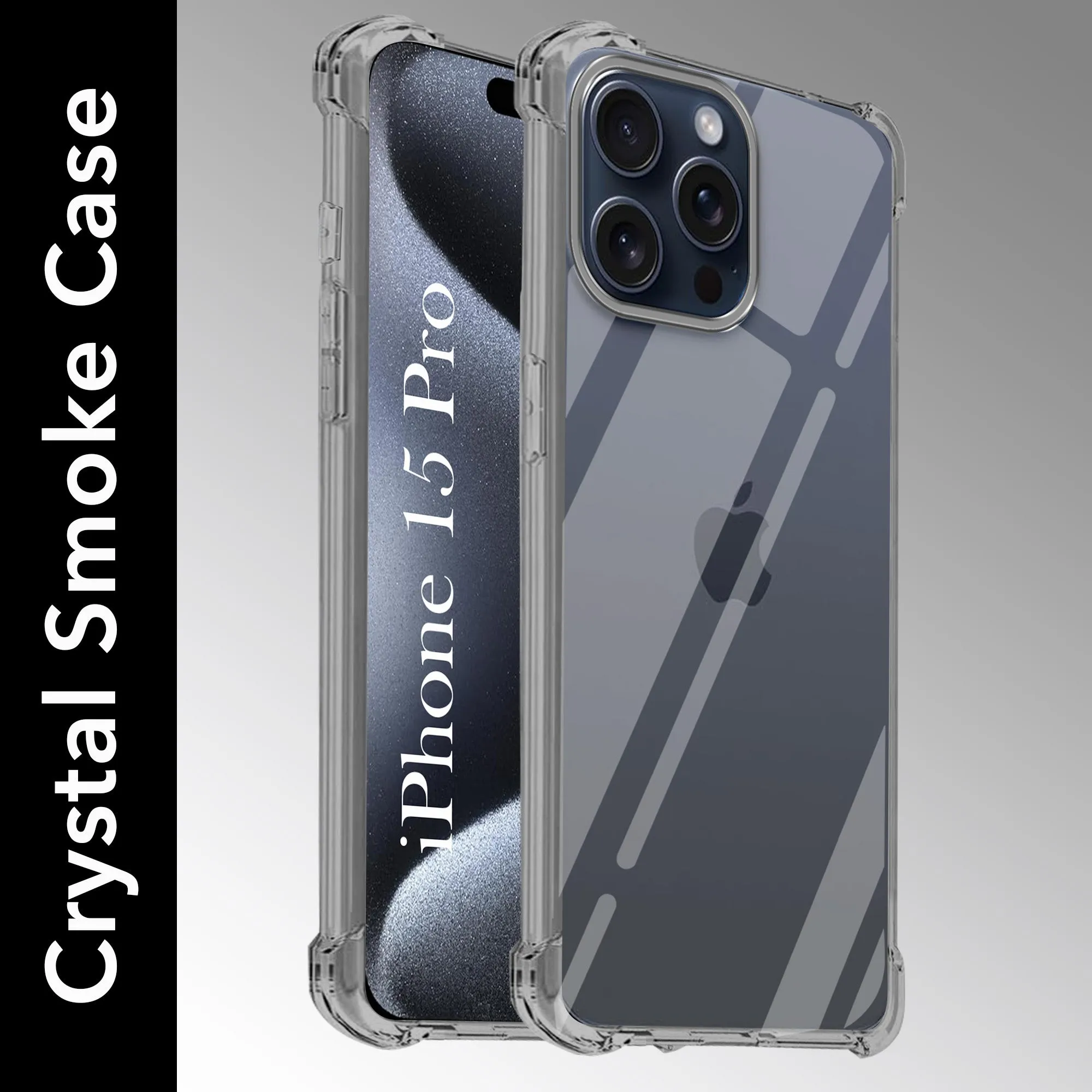 For Apple iPhone 15 Pro Back Cover (Shockproof Crystal Clear Case |  Drop & Camera Protection | Hard Polycarbonate) Water shield Classic Design