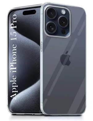 Non Slip Surface Elegant Pattern For Apple iPhone 15 Pro Back Cover ( Silicone Clear Shockproof Case with Camera Protection | Soft and Flexible | Transparent)