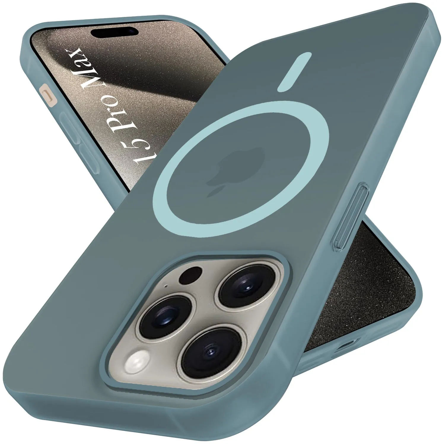 Classic Design For Apple iPhone 15 Pro Max Back Cover Case  (Frosted Matte Feel | MagSafe Compatible Wireless Charging | Polycarbonate Material)