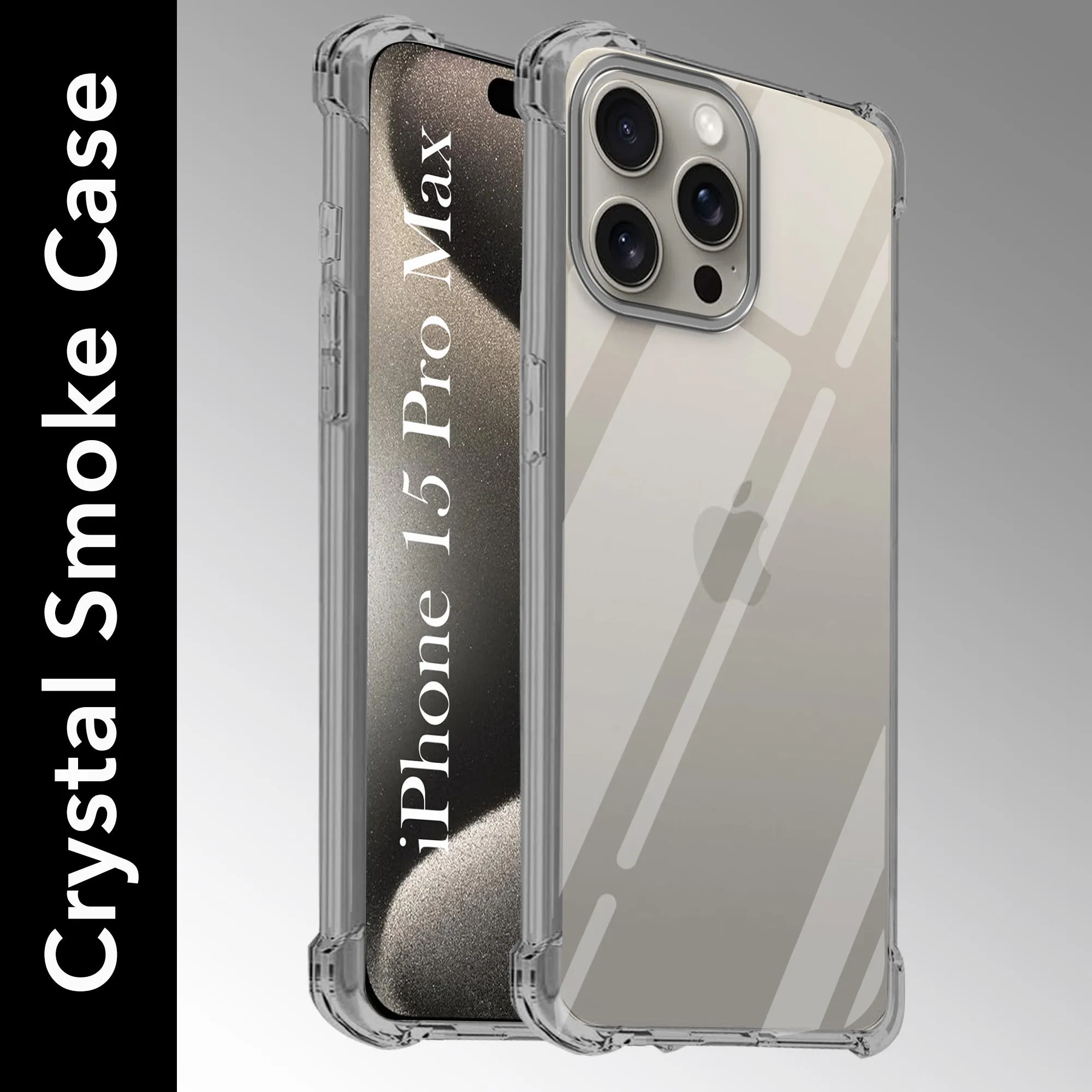 For Apple iPhone 15 Pro Max Back Cover (Shockproof Crystal Clear Case |  Drop & Camera Protection | Hard Polycarbonate) Luxury Layer Texture Compact Grip