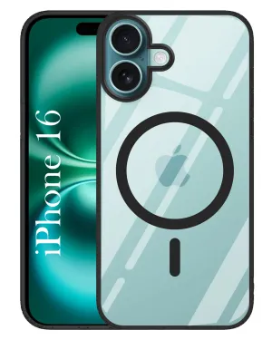 Compact Pattern Rugged Build Texture For Apple iPhone 16 Back Cover Case ( Black MagSafe Compatible Wireless Charging | Hybrid Camera Bump Protection | Shockproof Polycarbonate Material